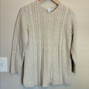 Fisherman Cream Cable Knit Sweater size S
